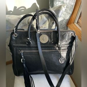 DKNY beautiful Black thick Leather Handbag